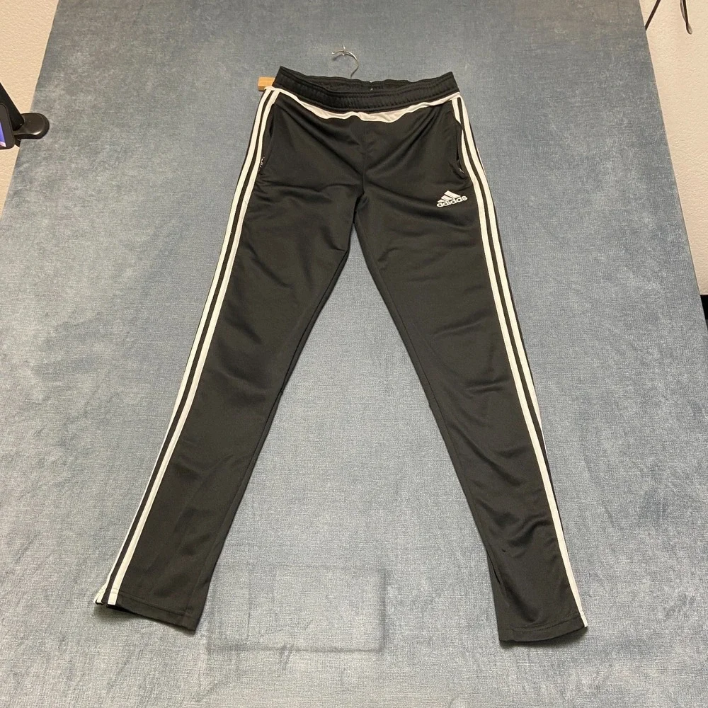 Adidas Climacool Track Pants Mens XL Black White Logo 3 Stripes Tapered Leg Yoga